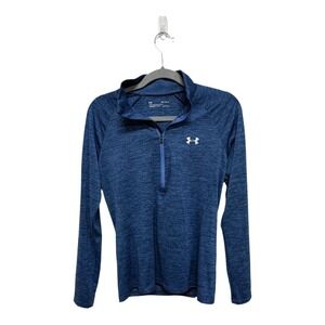 Under Armour Tech Textured Half Zip long-sleeve t-shirt in blue size medium